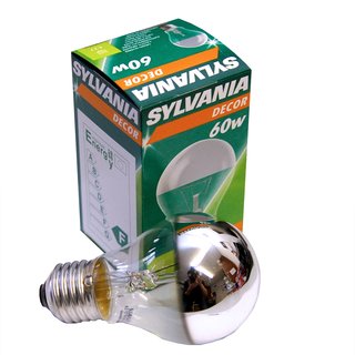Sylvania Glühbirne 60W E27 Kopfspiegel Silber Glühlampe 60 Watt Glühbirnen Glühlampen
