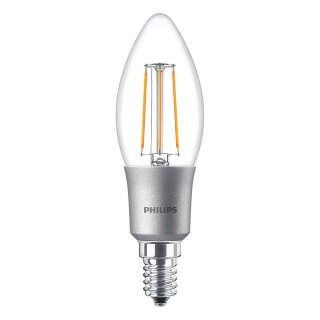 Philips LED Filament Kerze 4,5W = 40W E14 klar warmweiß 2700K DIMMBAR