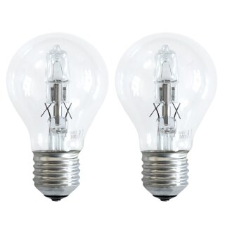 2 x Eco Halogen Glühbirne 28W = 40W / 35W E27 klar dimmbar Glühlampe 2000h warmweiß 2700K