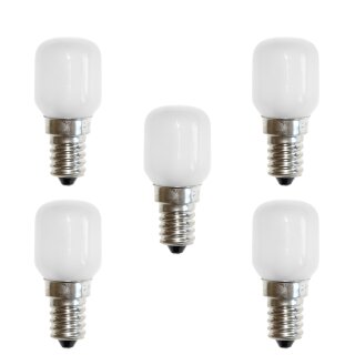 5 x Glühbirne Röhre T26x56 Kühlschranklampe 15W E14 Matt Glühlampe Glühbirnen Glühlampen 15 Watt