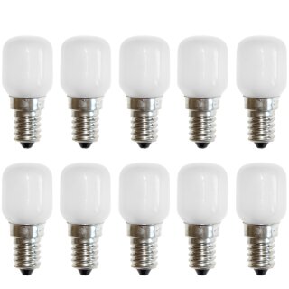 10 x Glühbirne Röhre T26x56 Kühlschranklampe 15W E14 Matt...