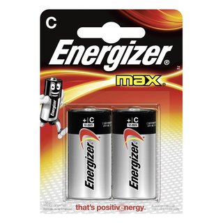 2 x Energizer Max Batterie Baby C-LR14 Alkalie 1,5V +C