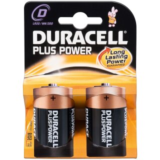 2 x Duracell Long Lasting Power Plus Power Alkaline Batterie Mono D D2 LR20 / MN1300