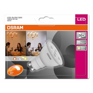 Osram LED Reflektor Superstar GLOWdim PAR16 5,5W = 50W GU10 230V warmweiß 2000K-2700K DIMMBAR