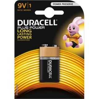 Duracell Long Lasting Power Plus Power Alkaline Batterie 9V Block 6LP3146 / MN1604 E-Block