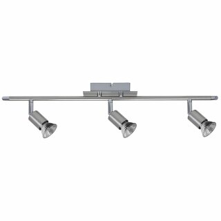 TIP Wand- & Deckenleuchte Spotlights Georgia Eisen gebürstet 3 x 50W GU10 230V Halogen geeignet für LED