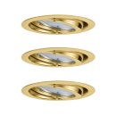 3 x Paulmann Einbauleuchten Einbaustrahler Set Micro Line Möbeleinbauleuchten schwenkbar Gold 3 x 20W G4 12V Halogen