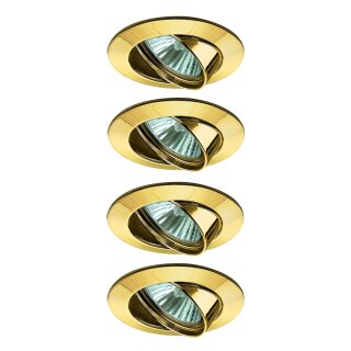 4 x Einbauleuchten Einbaustrahler Set schwenkbar Gold 4 x...
