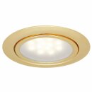 3 x LED Möbel Einbauleuchten Einbaustrahler Set Gold rund 3 x 1W 230V