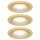 3 x LED Möbel Einbauleuchten Einbaustrahler Set Gold rund 3 x 1W 230V