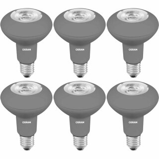 6 x Osram LED Star Leuchtmittel Reflektor R80 5W = 61W E27 warmweiß 2700K 36°