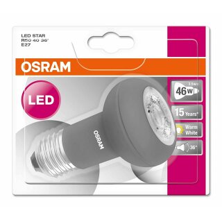 Osram LED Star R50 Reflektor 3,5W = 40W E27 230lm warmweiß 2700K 36°