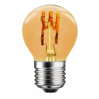 LED Spiral Filament Leuchtmittel Tropfen 3W E27 Gold klar extra warmweiß 1800K DIMMBAR