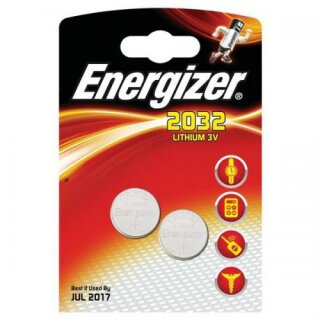 2 x Energizer Batterie 2032 Lithium 3V Knopfzelle CR2032