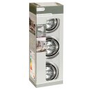 3 x Einbaustrahler verstellbar Eisen gebürstet + 3 x 50W GU10 Halogen Reflektor warmweiß dimmbar