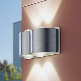 Starlux LED Wandleuchte Alba II Außen & Innen Up & Down 4W IP54 Aluminium silber