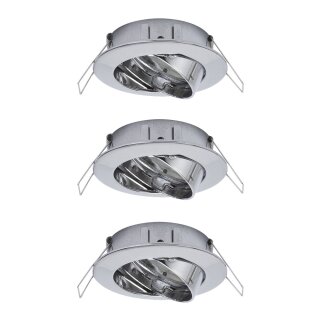 3 x Einbauleuchten Einbaustrahler Set schwenkbar Chrom...