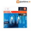 2 x Osram G4 Halogen Stiftsockellampe MATT 12V 20W Halogenlampe Stiftsockellampen 64425F