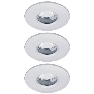 3 x Paulmann Einbauleuchten Einbaustrahler Set starr Weiß IP65 3 x 11W GU10 230V Energy Saver geeignet für LED