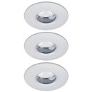 3 x Paulmann Einbauleuchten Einbaustrahler Set starr Weiß IP65 3 x 11W GU10 230V Energy Saver geeignet für LED