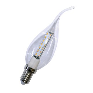LED Glühbirne Kerze Windstoß 4W fast wie 25W E14 KLAR Glühlampe dimmbar