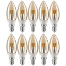 10 x Paulmann LED Leuchtmittel Kerze 2,5W fast 25W E14 Gold gelüstert extra warmweiß 2600K