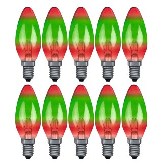 10 x Paulmann Glühbirne Kerze Multicolor 25W E14 Rot Grün...
