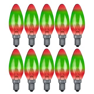 10 x Paulmann Glühbirne Kerze Multicolor 25W E14 Rot Grün Glühlampe 25 Watt