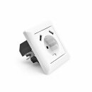 USB Schutzkontakt Steckdose 2 x USB Anschluss 2800mA Unterputz Modell 55 mit Rahmen reinweiß glänzend