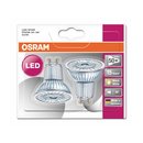 2 x Osram LED Glas Reflektor 4,3W = 50W GU10 827 warmweiß 2700K flood 36°