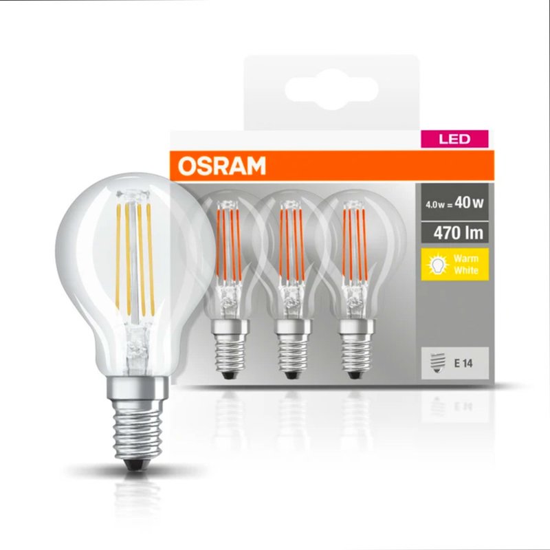 Leuchtmittel E14 Filament LED Lampen 230V Tropfen/Röhren 2700K warmweiß Birne 