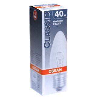 Osram Glühbirne Kerze 40W E27 klar Glühlampe Glühlampen Glühbirnen Classic