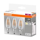 3 x Osram LED Filament Leuchtmittel Kerzen 4W = 40W E14 klar 827 warmweiß 2700K