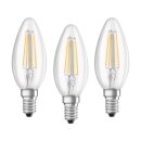 3 x Osram LED Filament Leuchtmittel Kerzen 4W = 40W E14 klar 827 warmweiß 2700K