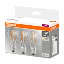 3 x Osram LED Filament Leuchtmittel Birnenform 7W = 60W E27 klar warmweiß 2700K