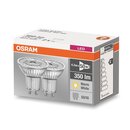 2 x Osram LED Glas Reflektor 4,3W = 50W GU10 FS 827...