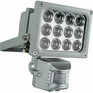 Ritos LED Fluter Flood Power 12W silber 1000lm IP65 kaltweiß Tageslicht 6500K mit Bewegungsmelder