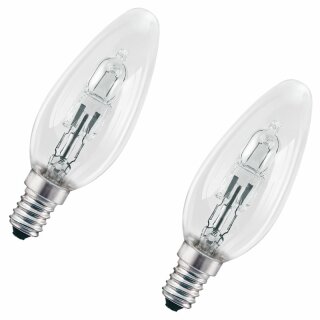 2 x Neolux Eco Halogen Leuchtmittel Kerze Classic B 30W = 40W E14 klar warmweiß 2700K dimmbar