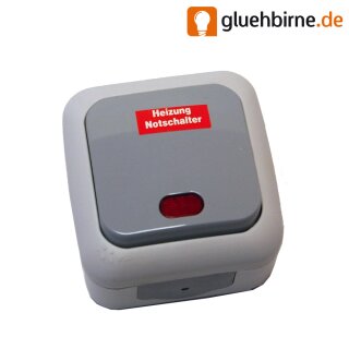 Aufputz Schalter Programm Feuchtraum IP54 AP Steckdose Taster Kombination Doppeldose Heizungsnotschalter