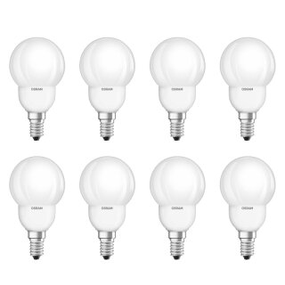 8 x Osram Energiesparlampe Tropfen Superstar 9W E14 matt warmweiß 2700K