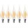 10 x LED Filament Windstoß Kerze 4W fast 40W E14 klar golden extra warmweiß 2500K 360°