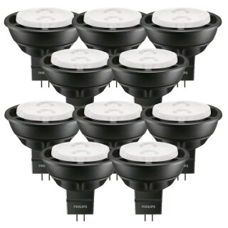 10 x Philips LED Leuchtmittel Reflektor Master LEDspotLV VLE 3,4W = 20W GU5,3 warmweiß 3000K MR16 flood 36°