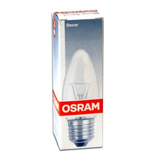 1 x Osram Glühbirne Kerze 60W E27 klar Glühlampe...
