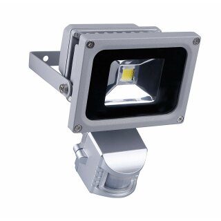 Ritos LED Fluter 10W silber 700lm IP65 kaltweiß Tageslicht 6500K mit Bewegungsmelder