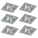 6 x Einbaustrahler Aluminium quadratsich inkl....