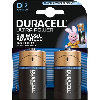 2 x Duracell Ultra Power D Mono R20 LR20 1,5V Alkaline Batterie