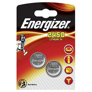 2 x Energizer Batterie 2450 Lithium 3V Knopfzelle CR2450