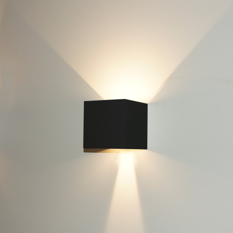 LED Wandleuchte schwarz außen & innen verstellbarer Lichtausfall 6W C