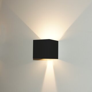 LED Wandleuchte schwarz außen & innen verstellbarer Lichtausfall 6W COB 780lm warmweiß