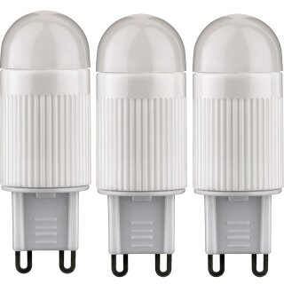 3 x Paulmann LED Leuchtmittel Stiftsockel 2,4W = 19W G9 230V matt warmweiß 2700K